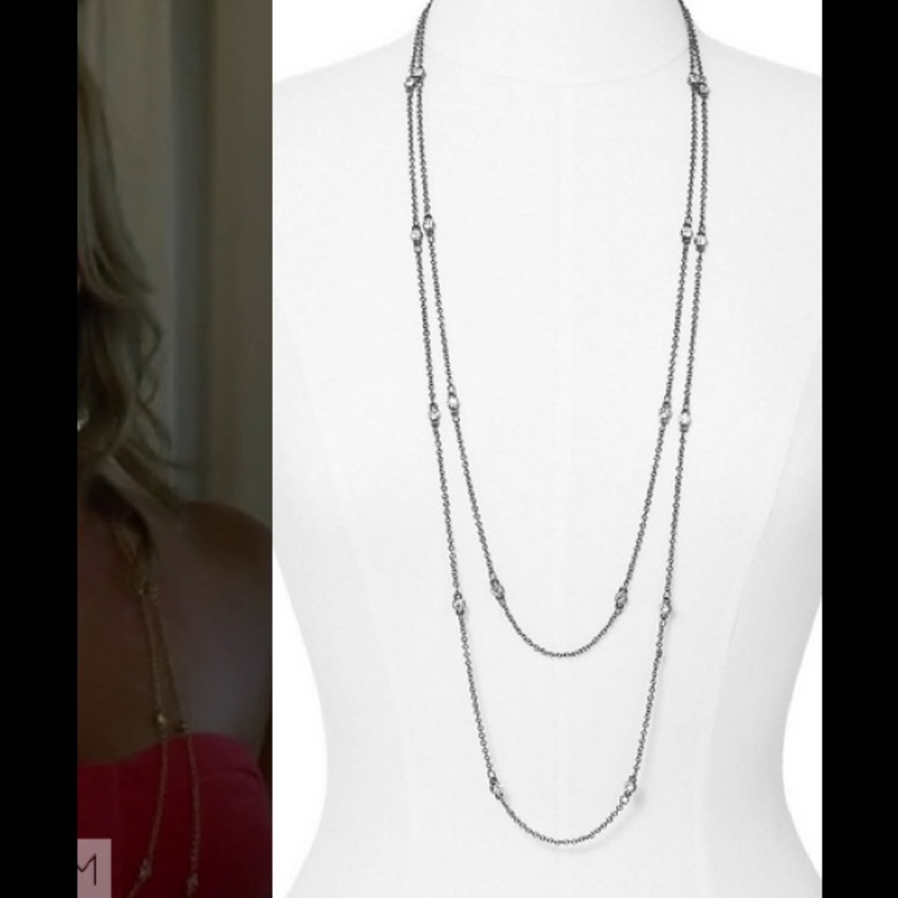 Express faceted layered stone necklace